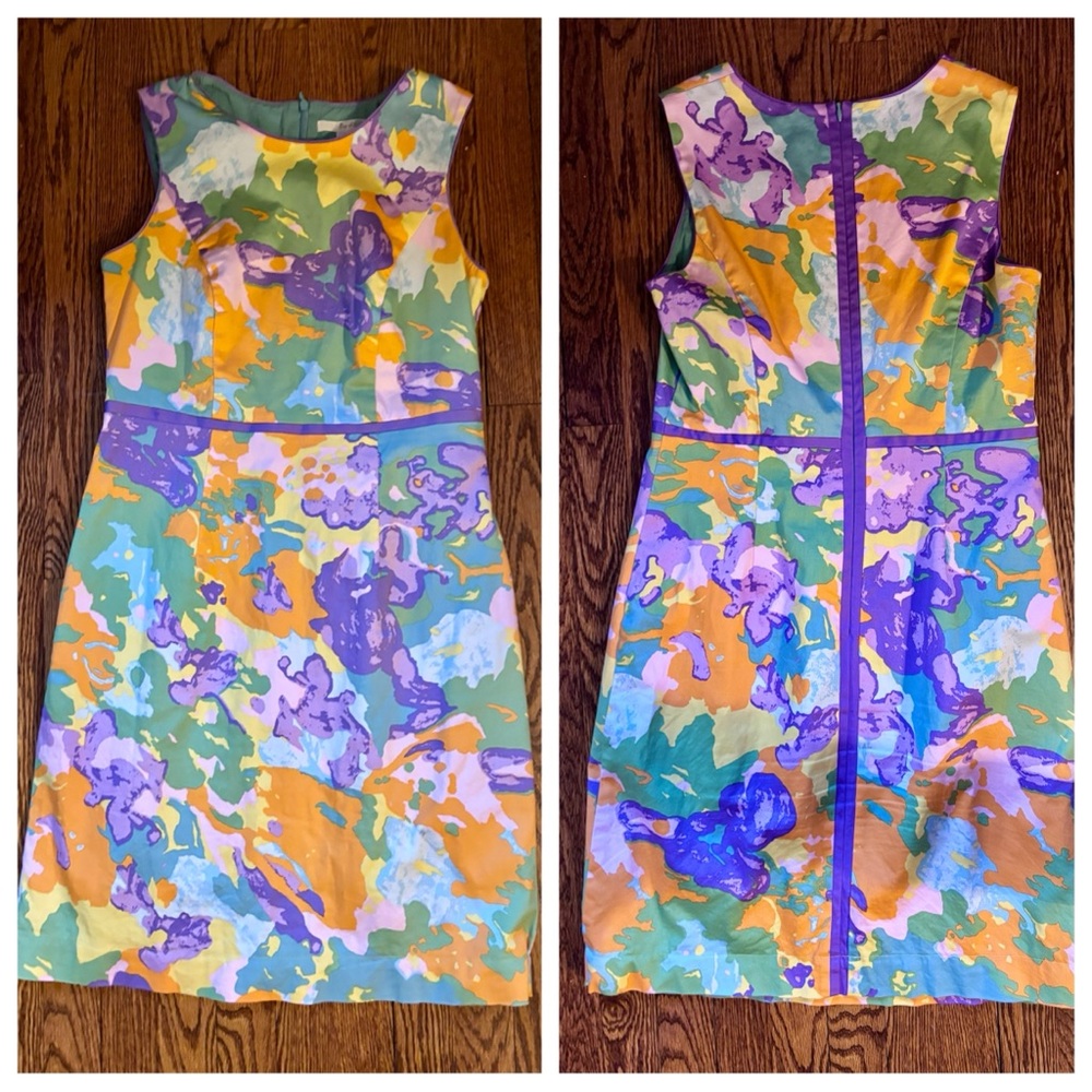 Boden Multicolor Floral abstract sheath Dress Sz 8
